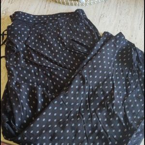 Drawstring wide leg dress pants.